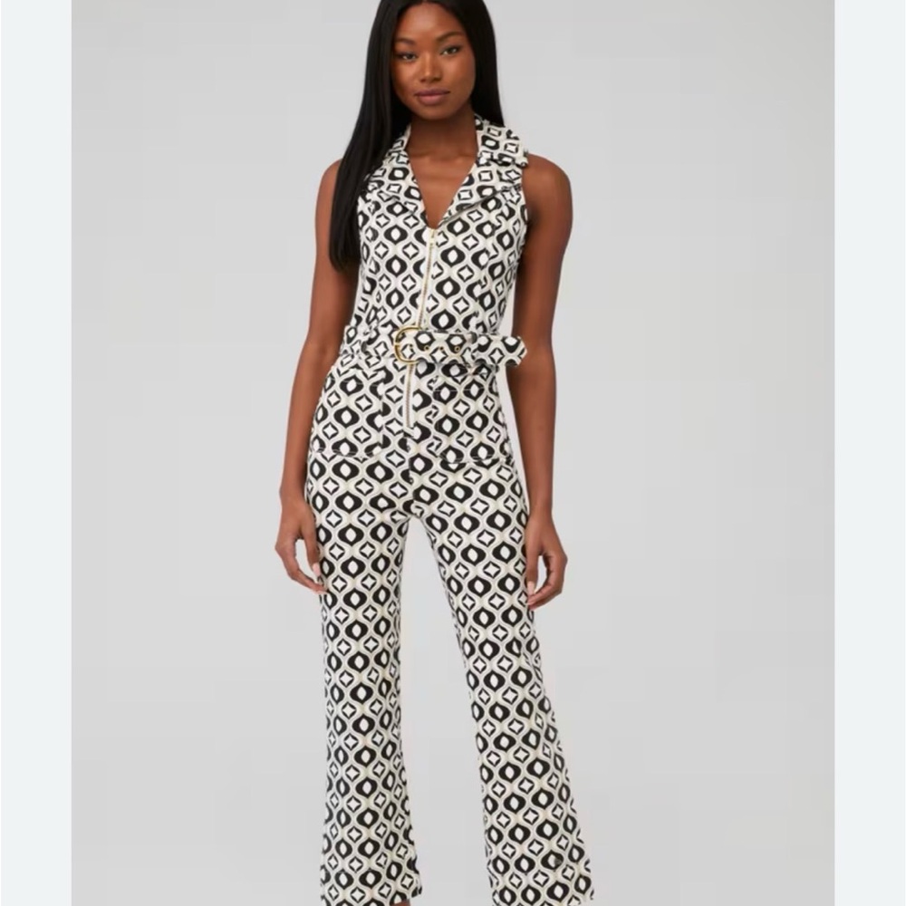Show Me Your MuMu Black and White Patterned Jumpsuit